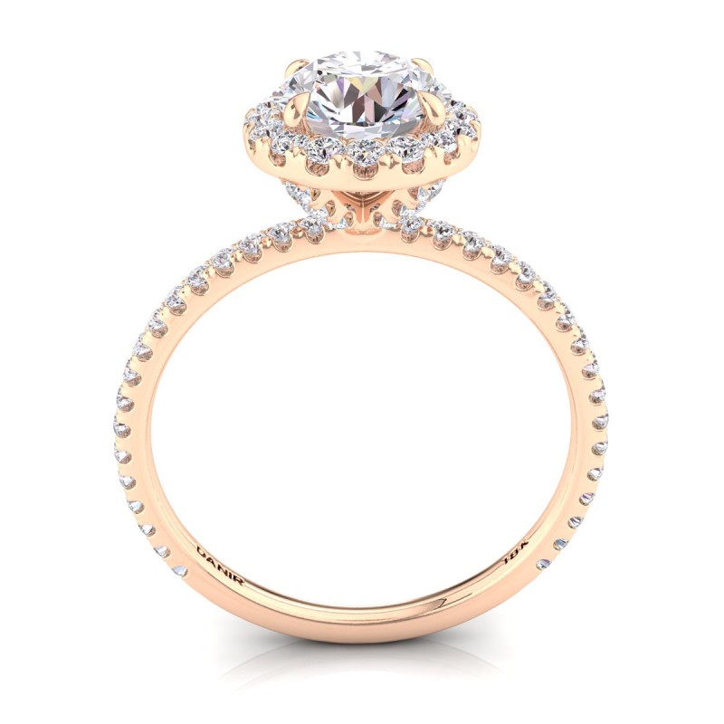 Beverly Diamond Engagement Ring Round Rose Gold