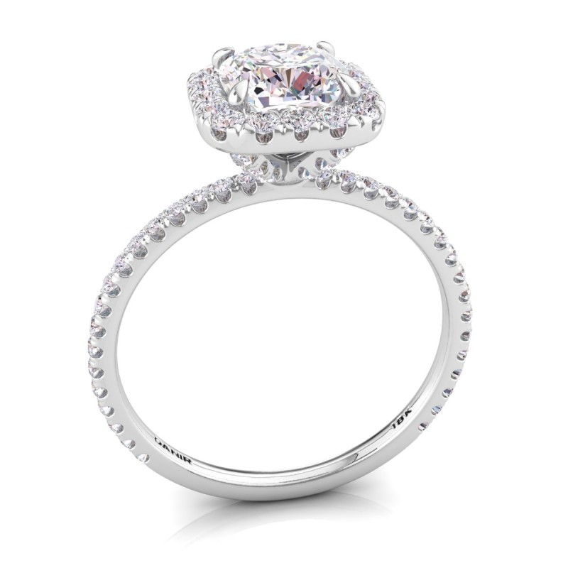 Beverly Diamond Engagement Ring Cushion White Gold