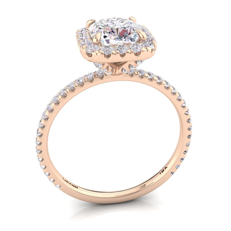 Beverly Diamond Engagement Ring Cushion Rose Gold