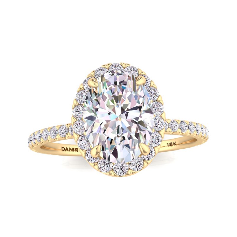 Beverly Diamond Engagement Ring Oval Yellow Gold