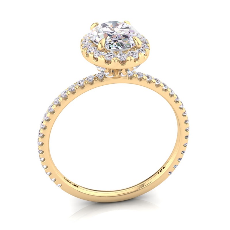 Beverly Diamond Engagement Ring Oval Yellow Gold