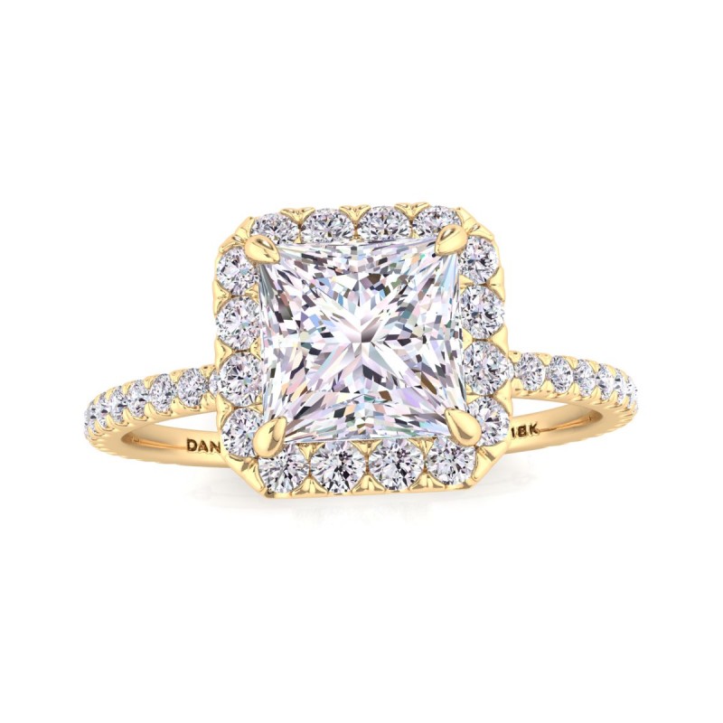 Beverly Diamond Engagement Ring Princess Yellow Gold