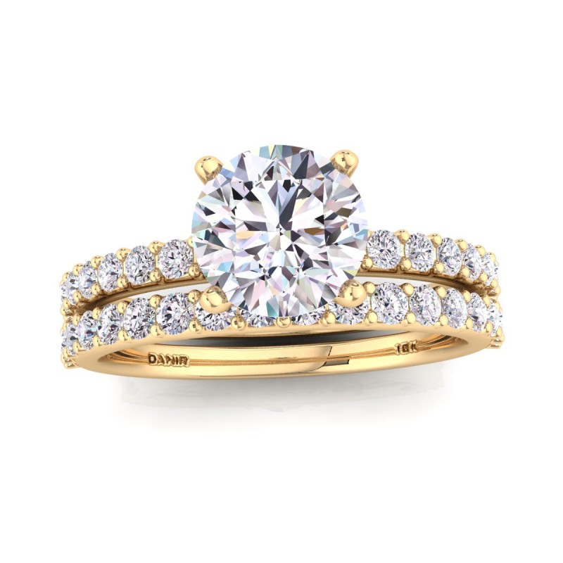 18K Yellow Gold Bianca Shared Prong Diamond Ring