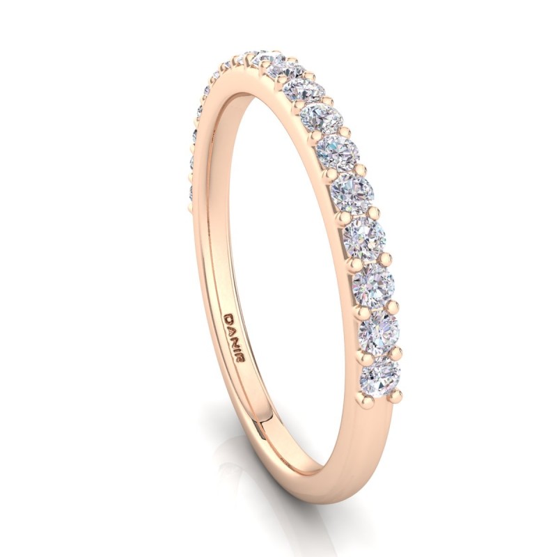 18K Rose Gold Bianca Shared Prong Diamond Ring