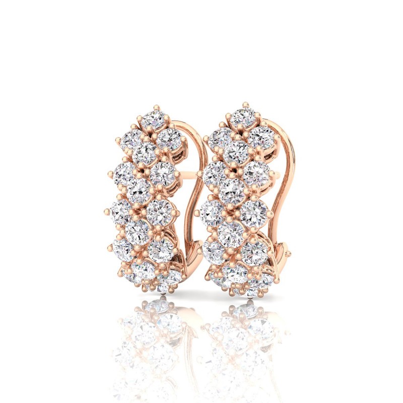 18K Rose Gold Bronte Diamond Earrings