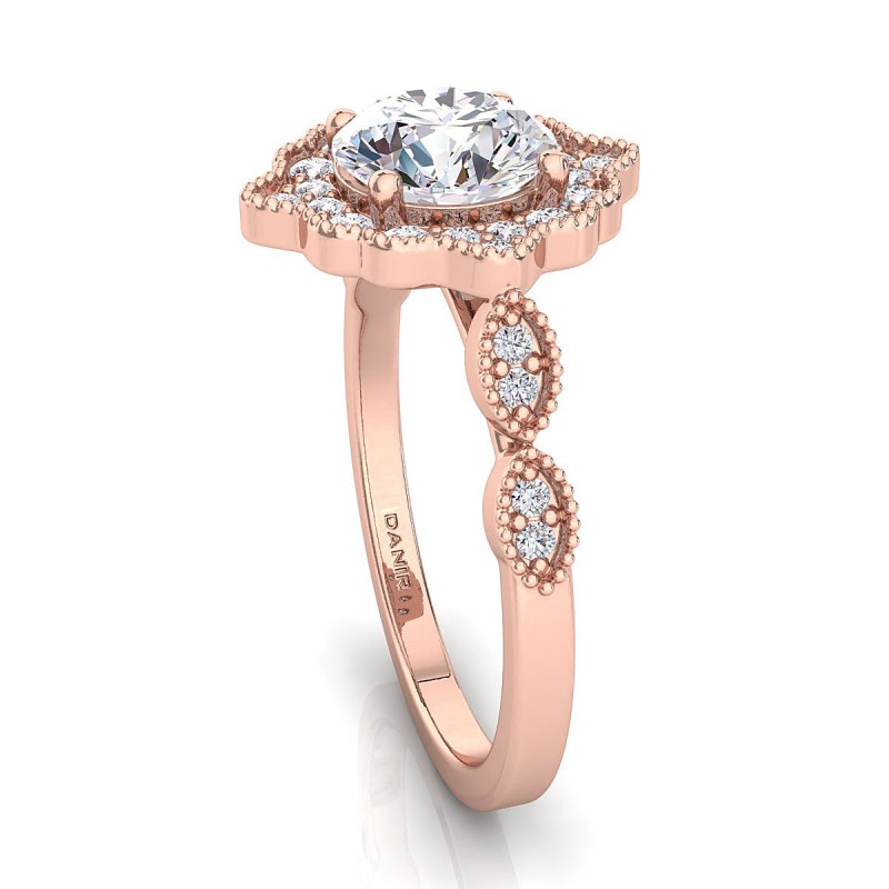 Callie Diamond Engagement Ring Round Rose Gold 