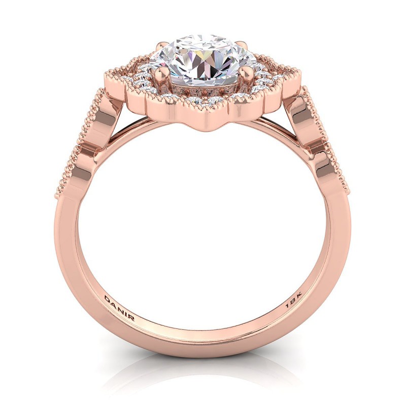 Callie Diamond Engagement Ring Round Rose Gold 