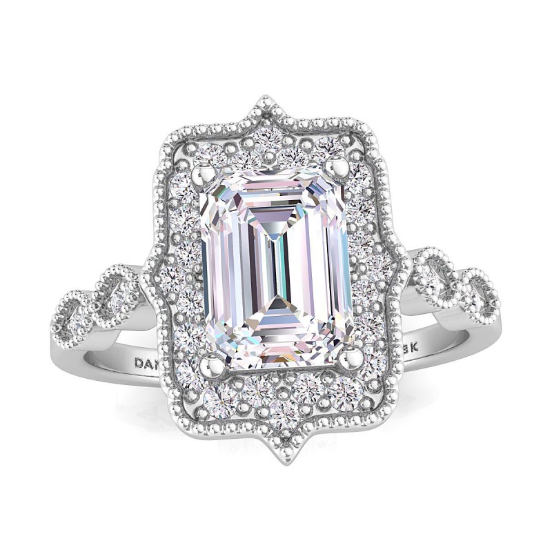 Callie Diamond Engagement Ring Emerald Platinum