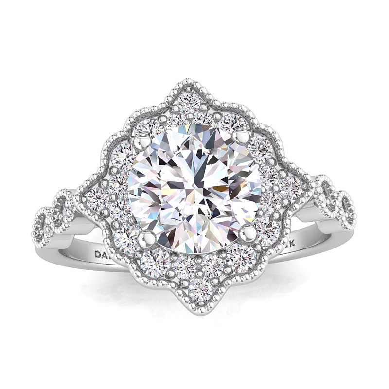Callie Diamond Engagement Ring Round White Gold 