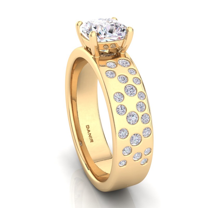 Casadei Cushion Diamond Engagement Ring Yellow Gold 