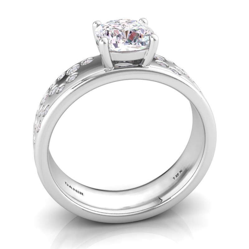 18K White Gold <br> Casadei Cushion Diamond Engagement Ring White Gold 