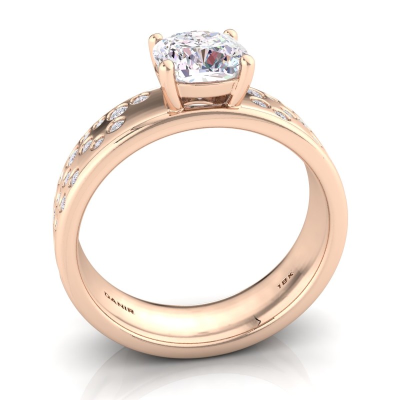 18K ROSE Gold <br> Casadei Cushion Diamond Engagement Ring Rose Gold 