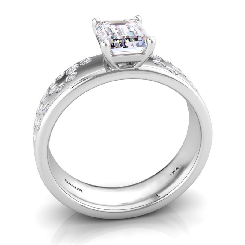 Casadei Emerald Diamond Engagement Ring White Gold 
