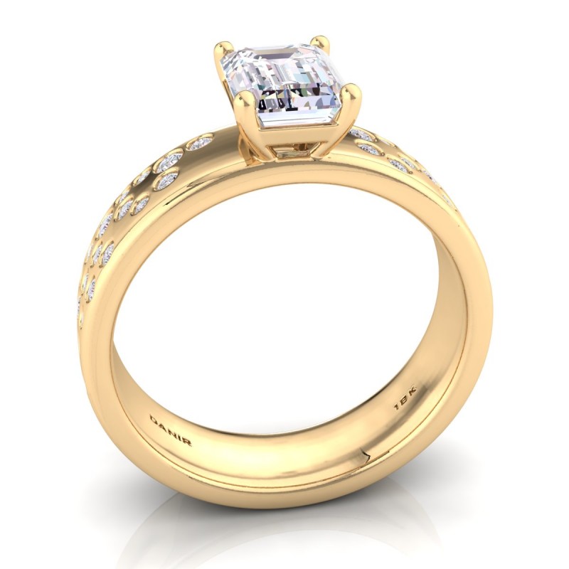 Casadei Emerald Diamond Engagement Ring Yellow Gold 