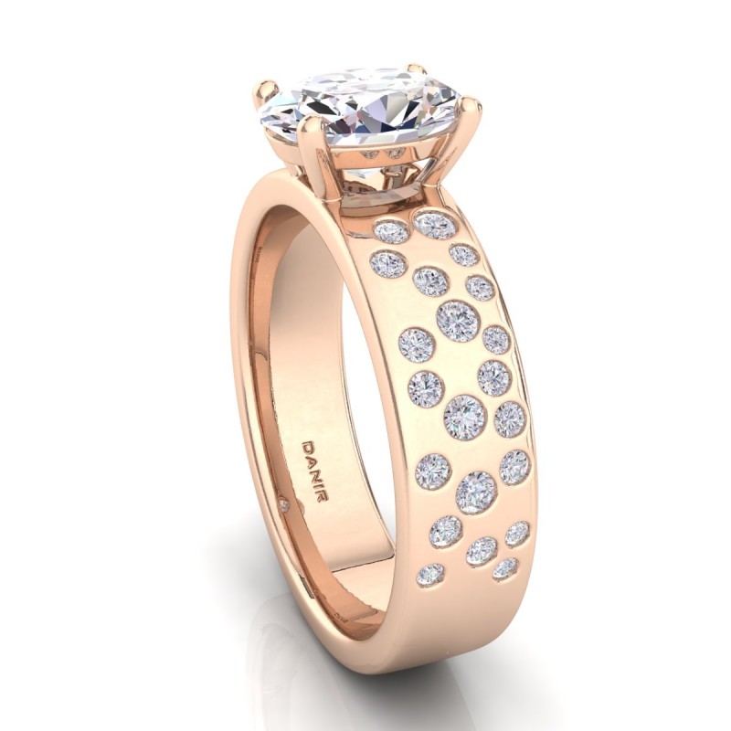 Casadei Oval Diamond Engagement Ring Rose Gold 