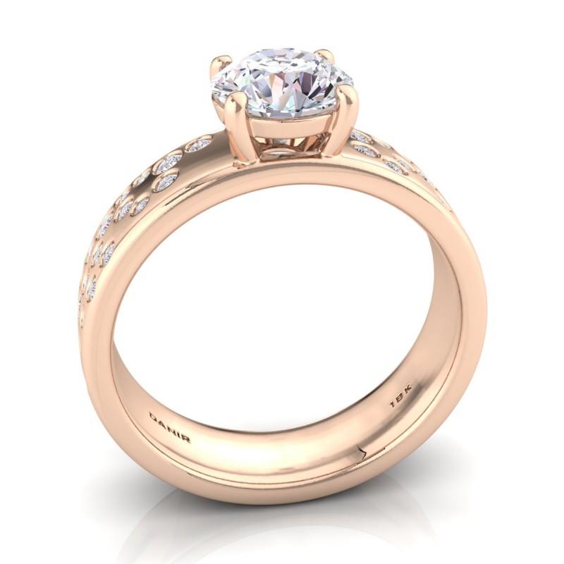 18K ROSE Gold <br> Casadei Diamond Engagement Ring Rose Gold 