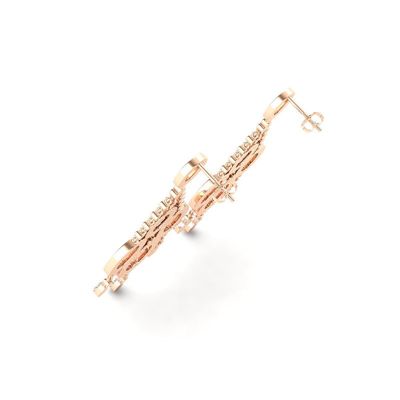18K Rose Gold Chandelier Diamond Earrings