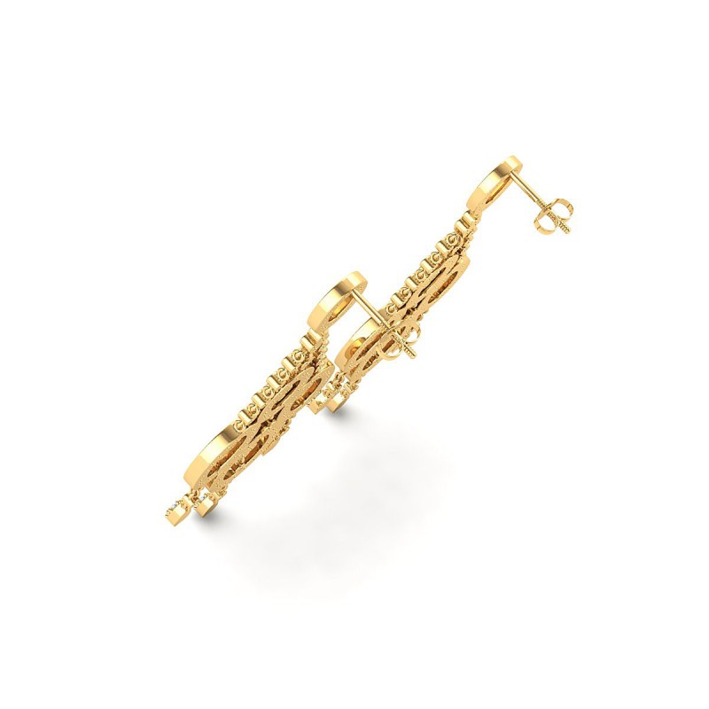 18K Yellow Gold Chandelier Diamond Earrings