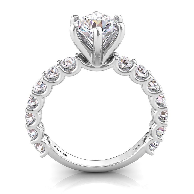 18K White Gold <br> Dawn Luxe Six-Prong Diamond Engagement Ring White Gold 