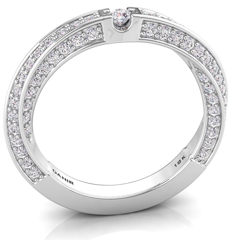 18K White Gold <br> 18K White Gold Delor Diamond Eternity Ring