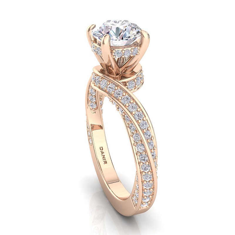 18K ROSE Gold <br> Delor Diamond Engagement Ring Rose Gold 