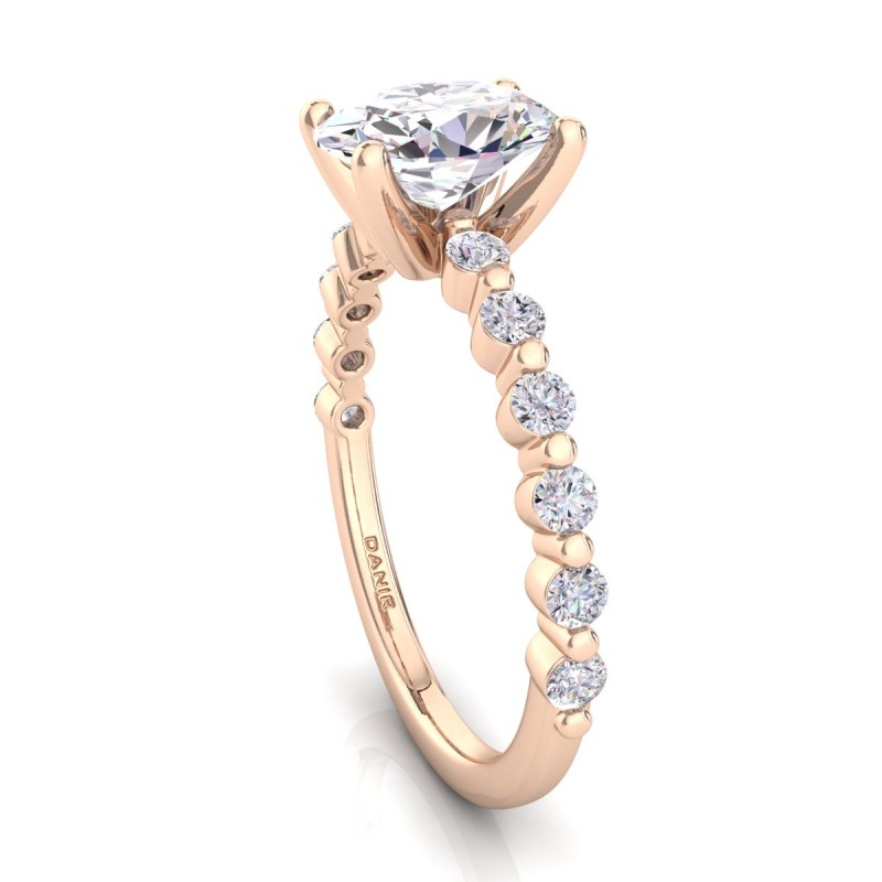 18K ROSE Gold <br> Diana Diamond Engagement Ring Oval Rose Gold