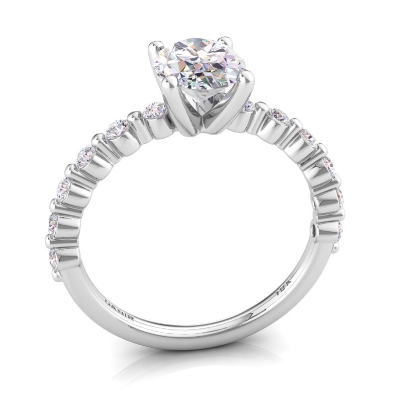 18K White Gold <br> Diana Diamond Engagement Ring Oval White Gold