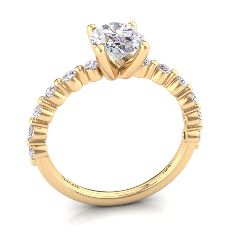 18K Yellow Gold <br> Diana Diamond Engagement Ring Oval Yellow Gold