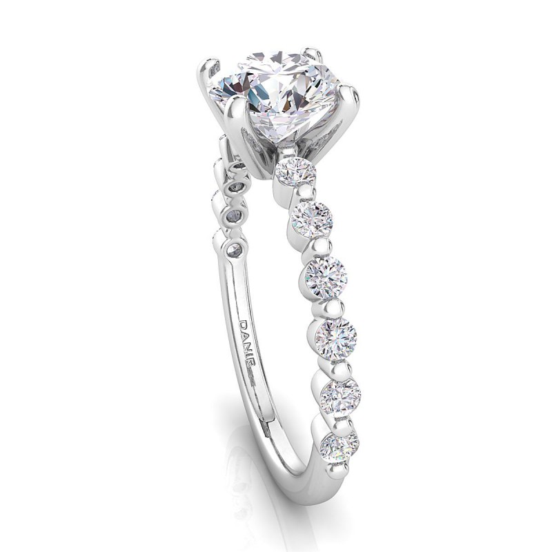 18K White Gold <br> Diana Diamond Engagement Ring Round White Gold 