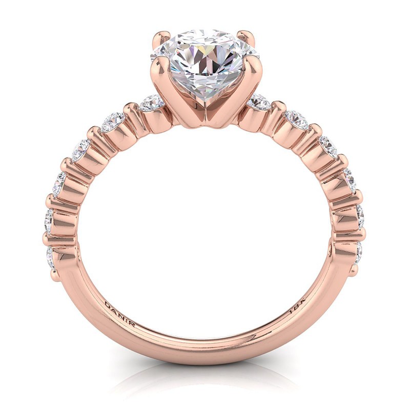 Diana Diamond Engagement Ring Round Rose Gold 