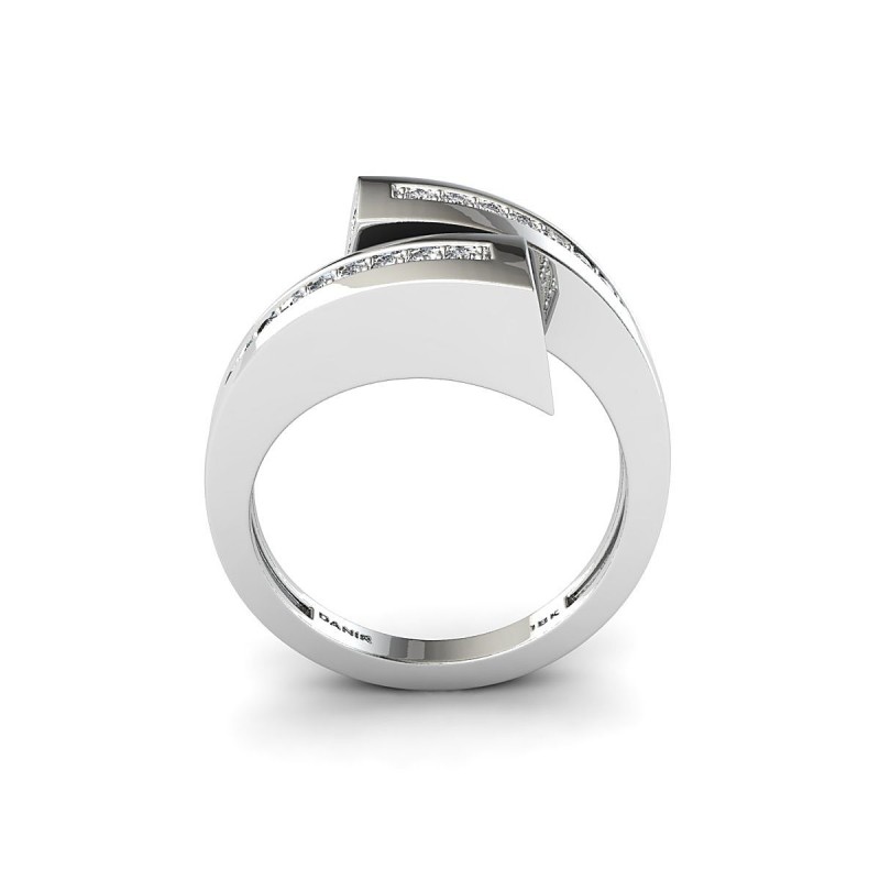 18K White Goud Double Pavé Diamond Ring