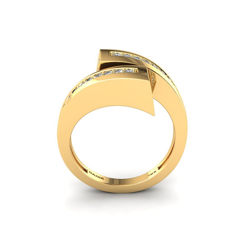 18K Yellow Goud Double Pavé Diamond Ring