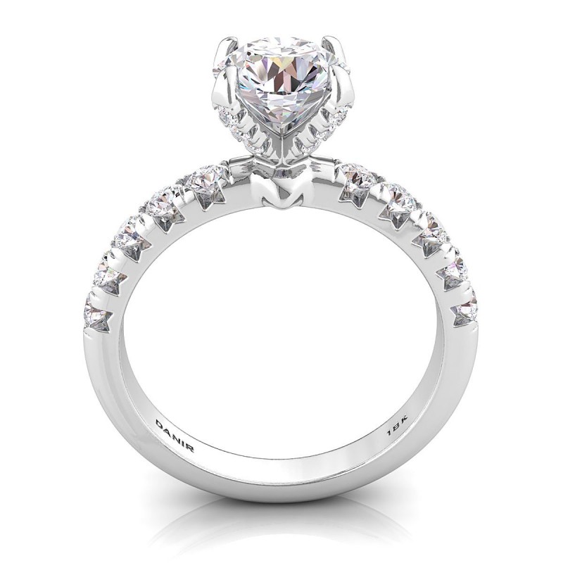 18K White Gold <br> Elenore Diamond Engagement Ring Round White Gold 