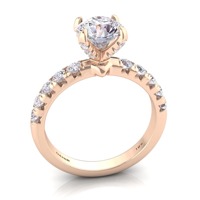 18K ROSE Gold <br> Elenore Diamond Engagement Ring Round Rose Gold 