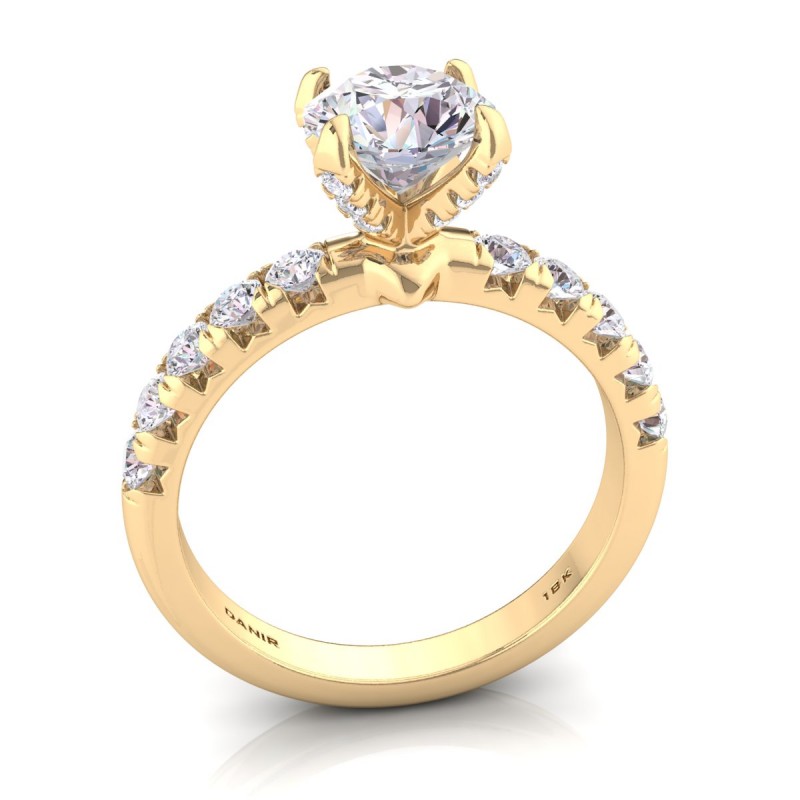 Elenore Diamond Engagement Ring Round Yellow Gold 