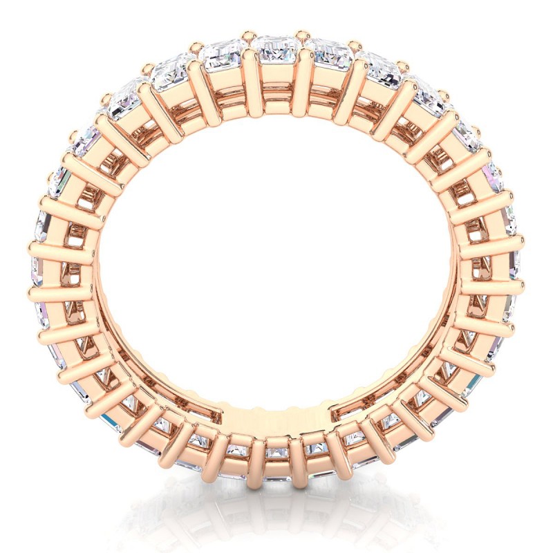18K Rose Gold Emerald Eternity Diamond Ring