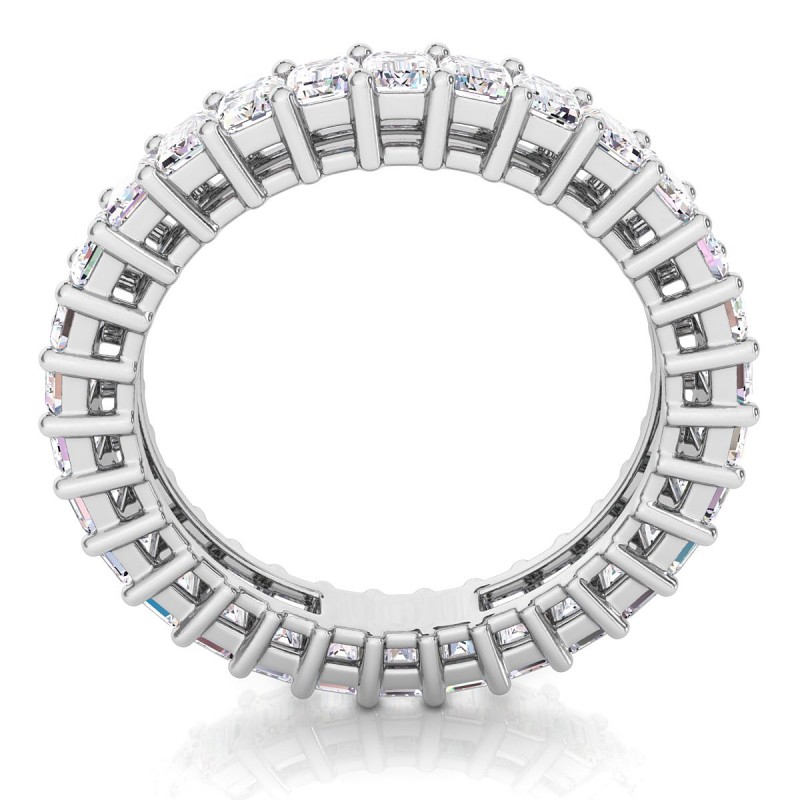 18K White Gold <br> 18K White Gold Emerald Eternity Diamond Ring