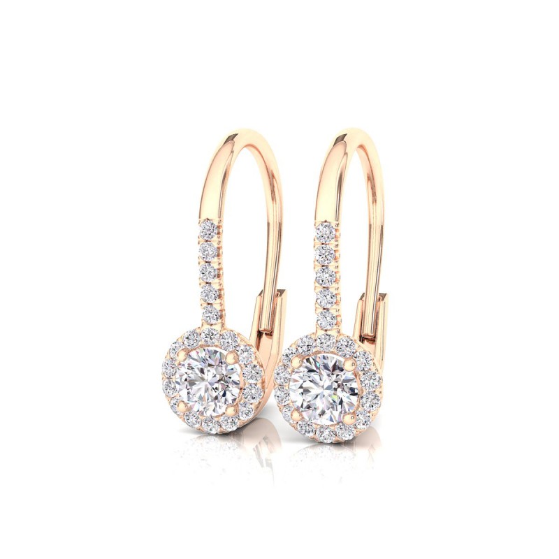 18K Rose Gold Emilia Drop Diamond Earrings