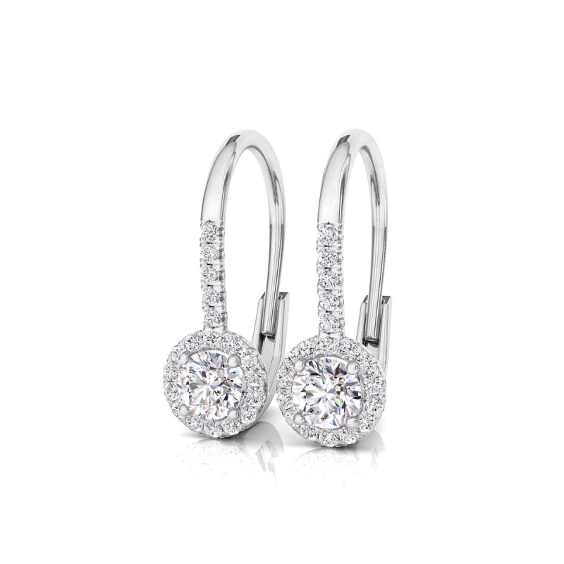 18K White Gold Emilia Drop Diamond Earrings