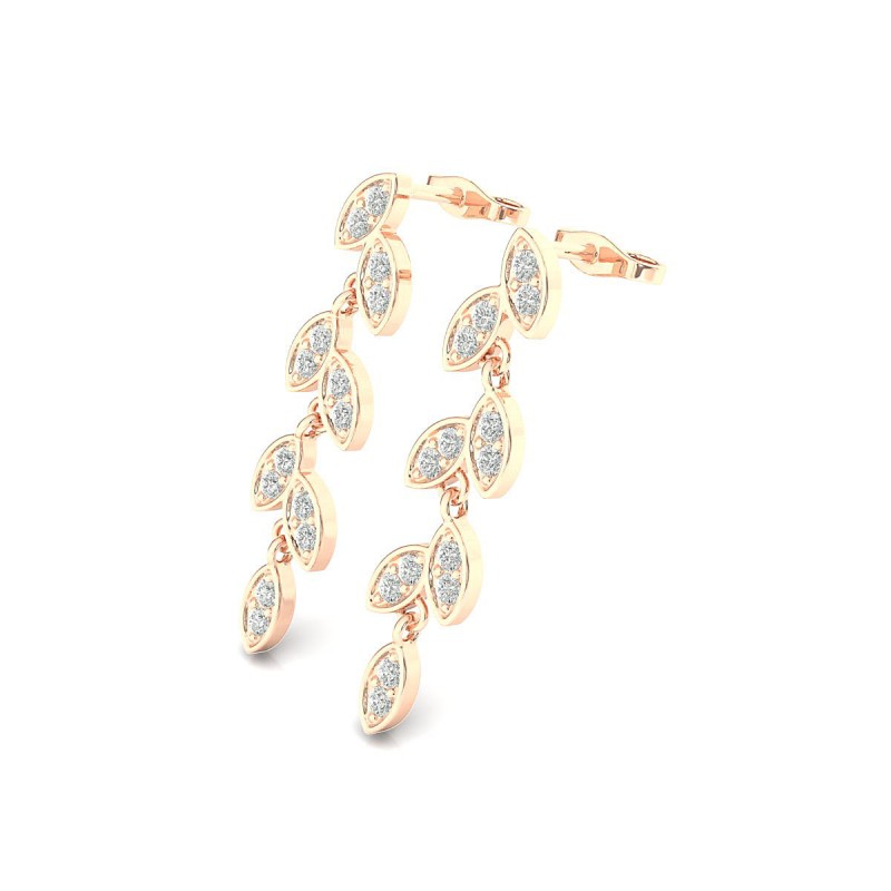 18K Rose Gold Fiona Diamond Earrings 