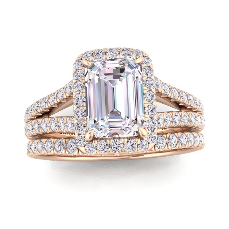 18K Rose Gold Florentina Contoured Diamond Ring