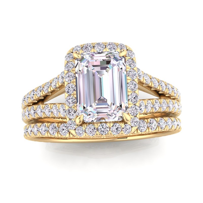 18K Yellow Gold Florentina Contoured Diamond Ring