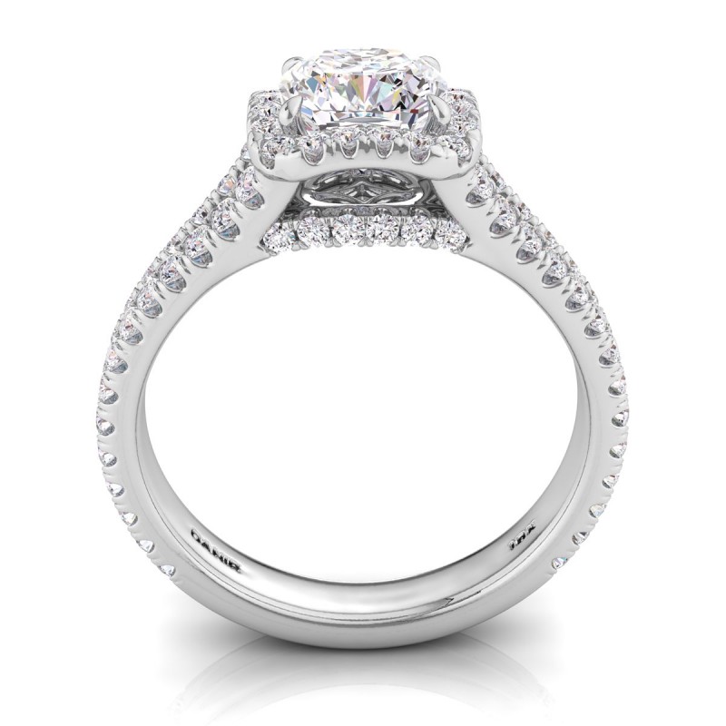 18K White Gold <br> Florentina Diamond Engagement Ring White Gold Cushion