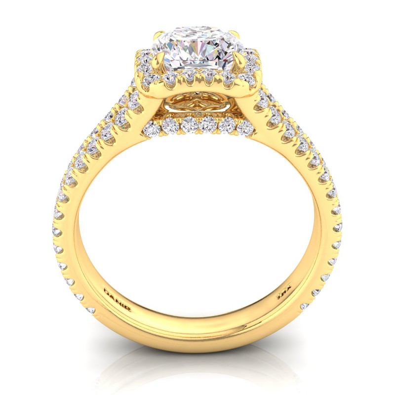 Florentina Diamond Engagement Ring Yellow Gold Cushion