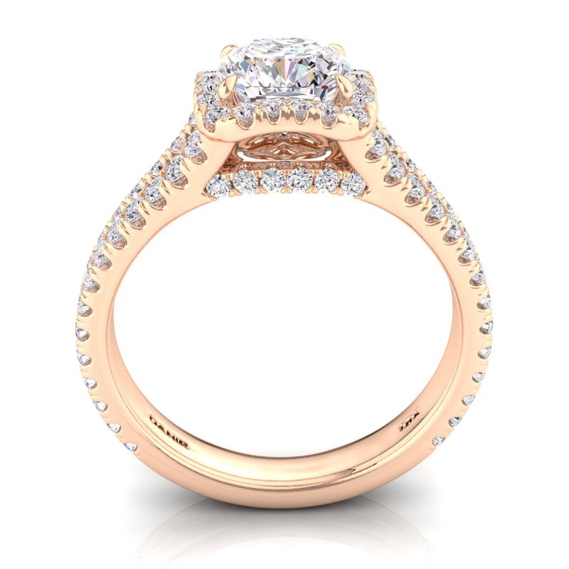 18K ROSE Gold <br> Florentina Diamond Engagement Ring Rose Gold Cushion