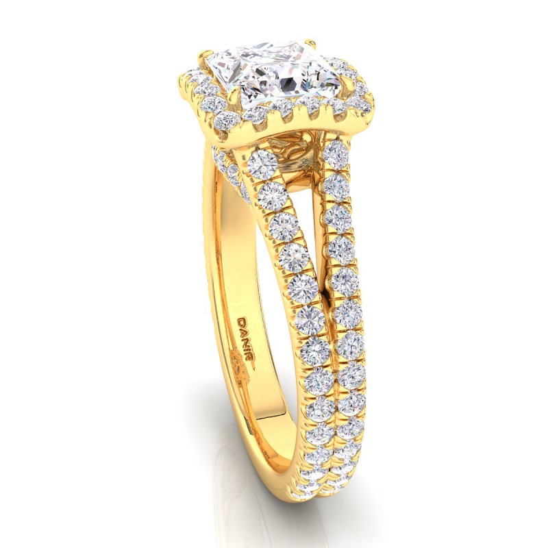 18K Yellow Gold <br> Florentina Diamond Engagement Ring Yellow Gold Princess