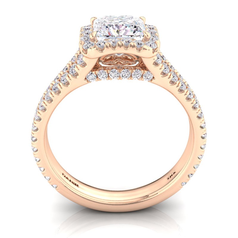 18K ROSE Gold <br> Florentina Diamond Engagement Ring Rose Gold Princess
