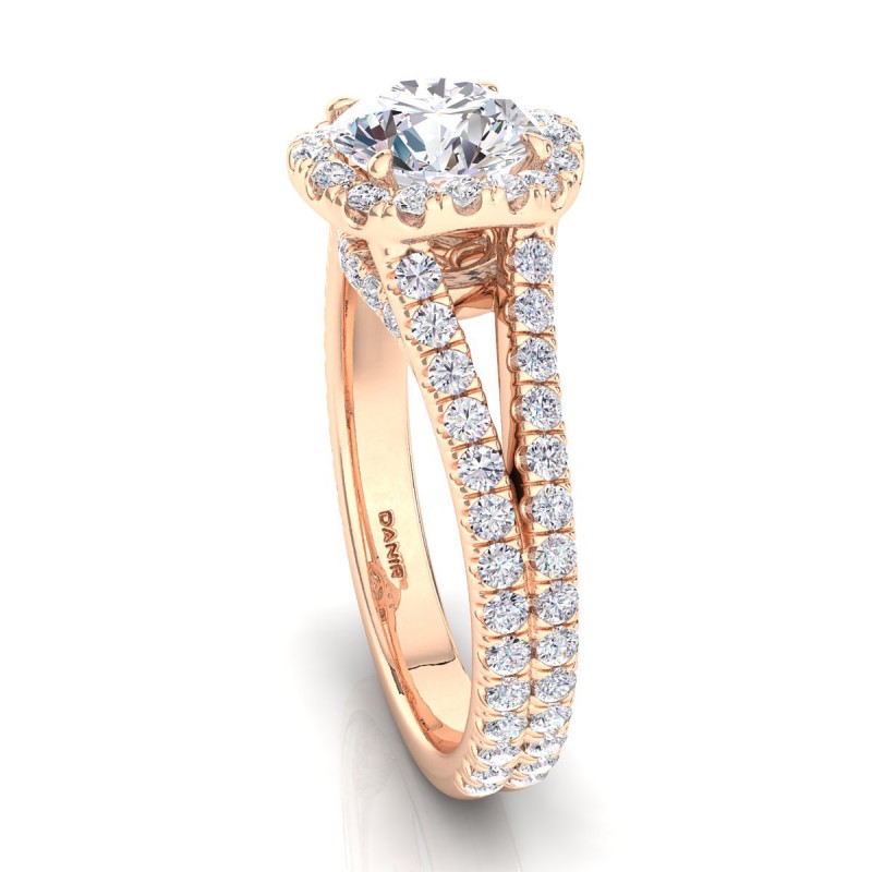 18K ROSE Gold <br> Florentina Diamond Engagement Ring Rose Gold Round