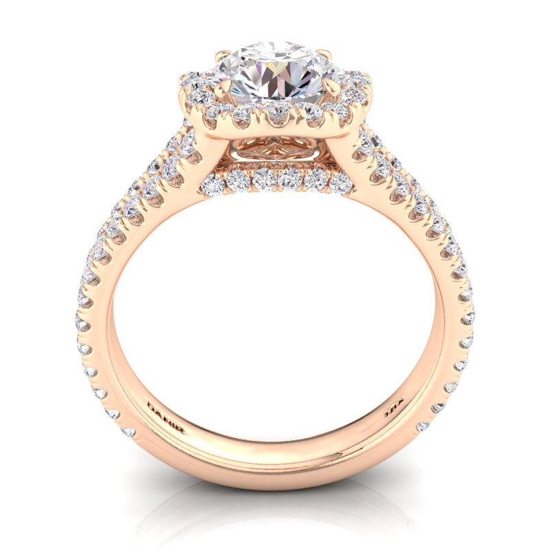 18K ROSE Gold <br> Florentina Diamond Engagement Ring Rose Gold Round