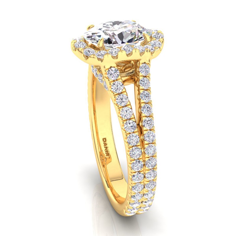 18K Yellow Gold <br> Florentina Diamond Engagement Ring Yellow Gold Oval